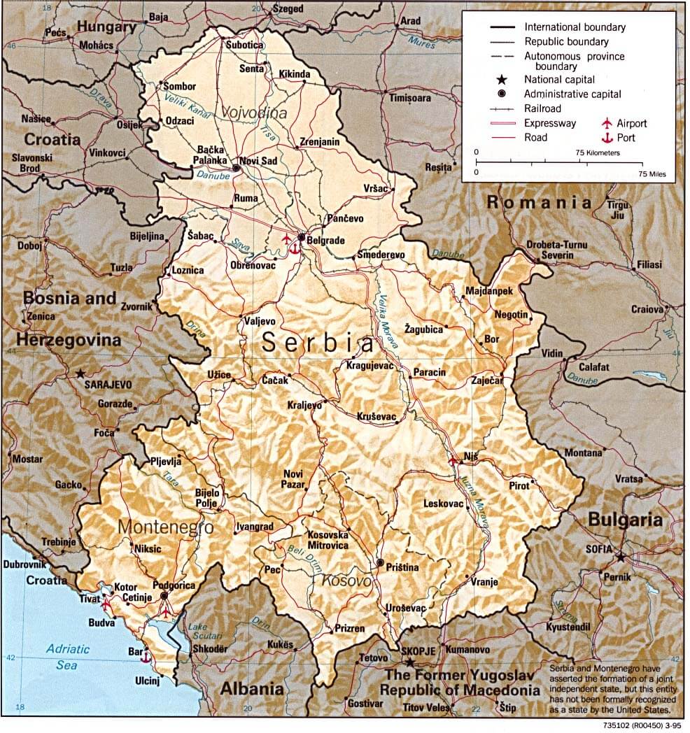 montenegro physikalisch karte